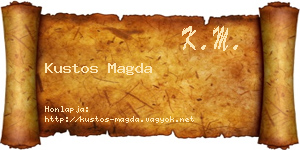 Kustos Magda névjegykártya